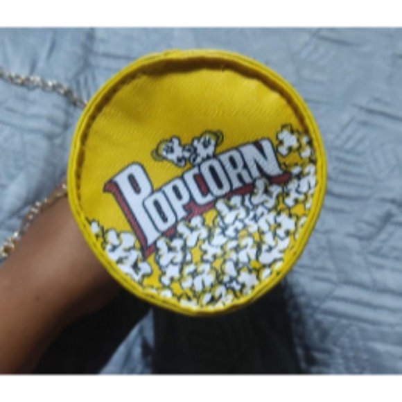 Movie Popcorn Crossbody Yellow Shoulder Hand Bag Purse - Picture 3 of 8